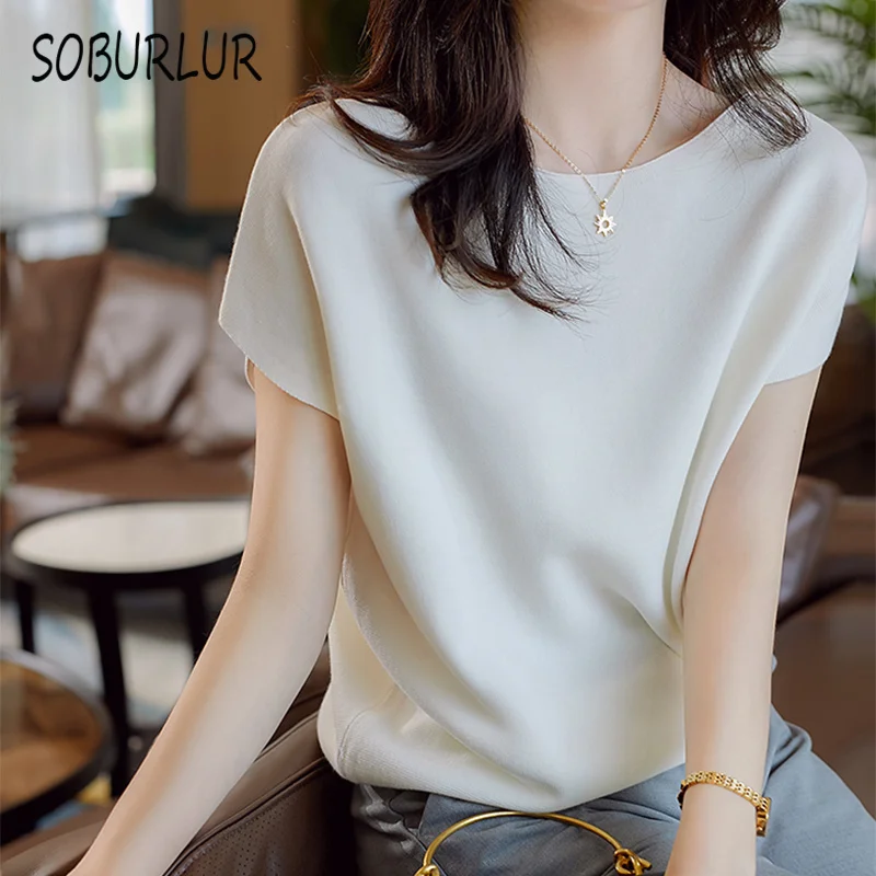 

SOBURLUR 2021 Summer Anime Kawaii Top Women's T-shirts Oversized T-shirt Woman Clothes Loose Basic Tops Shirt Casual Korean