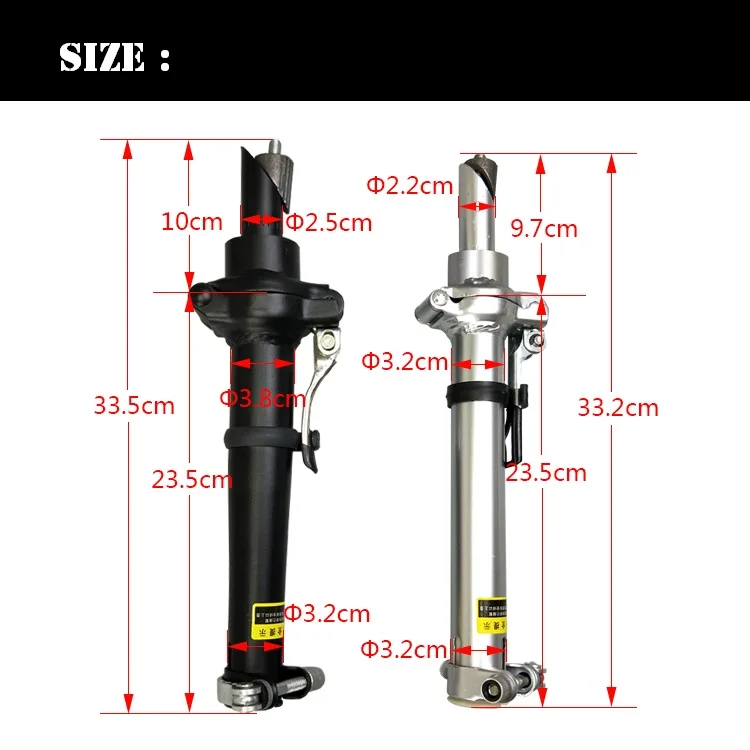 Folding Bike Stem 22mm 25mm Tube Diameter 25.4mm 20 inch Electric Folding Bicycle Bilateral Adjustment Double section Stem Part