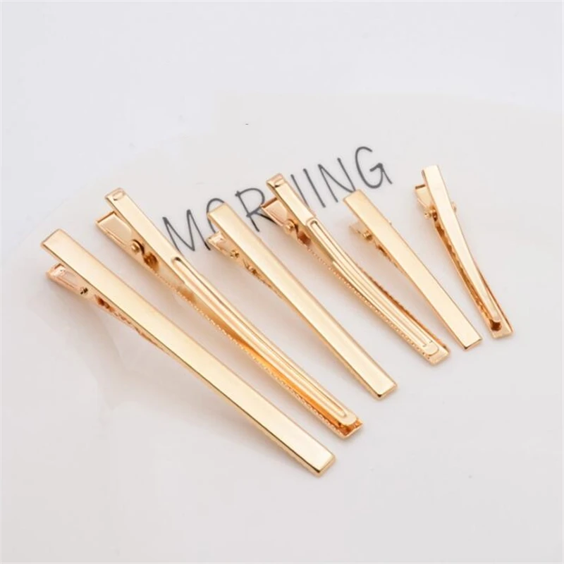 10pcs 5mm Width 47/60/80mm Alligator Hair Clip  Hairpin  Flat Top With Teeth Blank Setting For DIY Hair Clips Jewelry Making