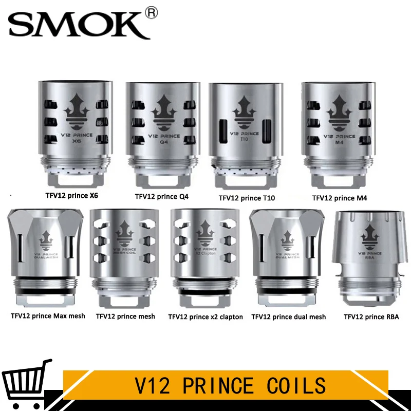 Original SMOK TFV12 Prince Coil V12 Prince RBA Q4 M4 X6 T10 Mesh dual mesh Core for TFV12 PRINCE Tank Eletronic Cigarette Cores