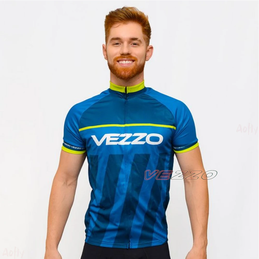 

2021VEZZO Men's Short Sleeve Jersey Breathable MTB Cycling Clothing Ropa Ciclismo Road Go Pro Team Bicycle Tops Quick Dry Summer