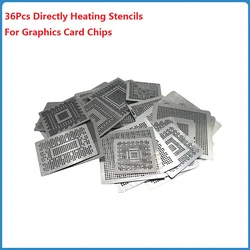 36pcs/Set Directly Heating BGA Stencils For Graphics Card Chips Reballing Fixture SMT SMD IC Laptop Repair Tools Kit