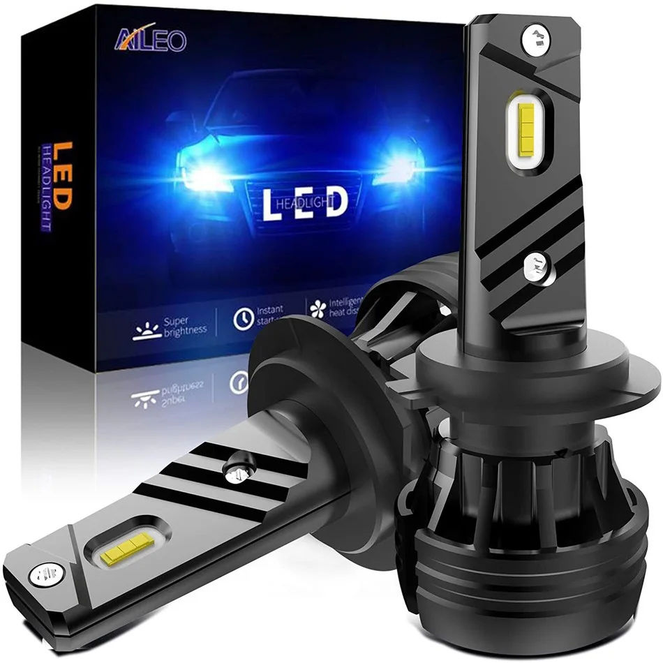 

AILEO Led Lights For Vehicles H7 Led 12V Headlights For Car 6000K Automotive Lamp Xeon White Bulb Kit 12000LM Beam Turbofan 60W