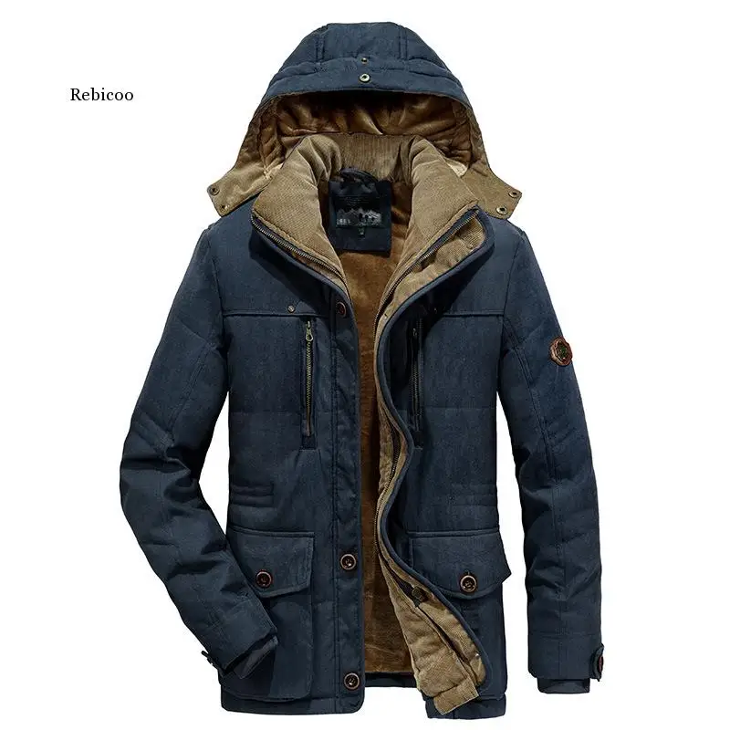 New Men Warm Thick Parkas Jacket Winter Casual Waterproof Velvet Coat Male Outwear Windproof Hooded Parkas Overcoat Zipper