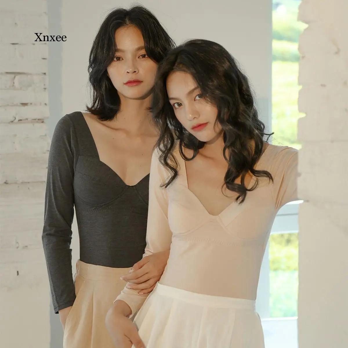 Women Autumn Winter Fashion Solid Color Thermal Underwear Top Female Thin Bottoming Shirt Ladies Tight Low Collar Tops