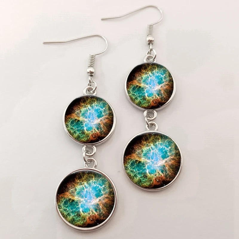 Galaxy Nebula Earrings Space Earrings Astronomical Glass Dome Nebula Jewelry Earrings Women