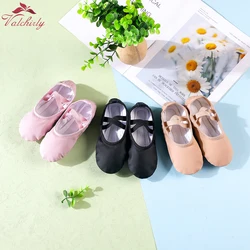 Zapatos de punta de cuero PU para niñas y niños, zapatillas de baile de suela completa, bailarinas de alta calidad, zapatos de práctica para Ballet