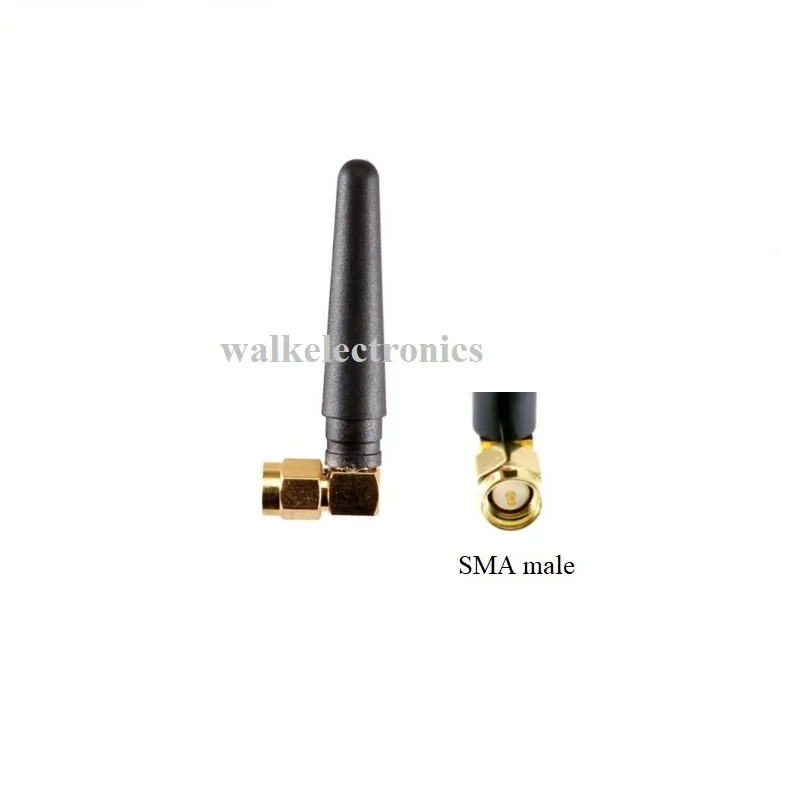 small SMA male right angle GSM 3G rubber Antenna 50mm length 3g gprs multi band stubby antenna