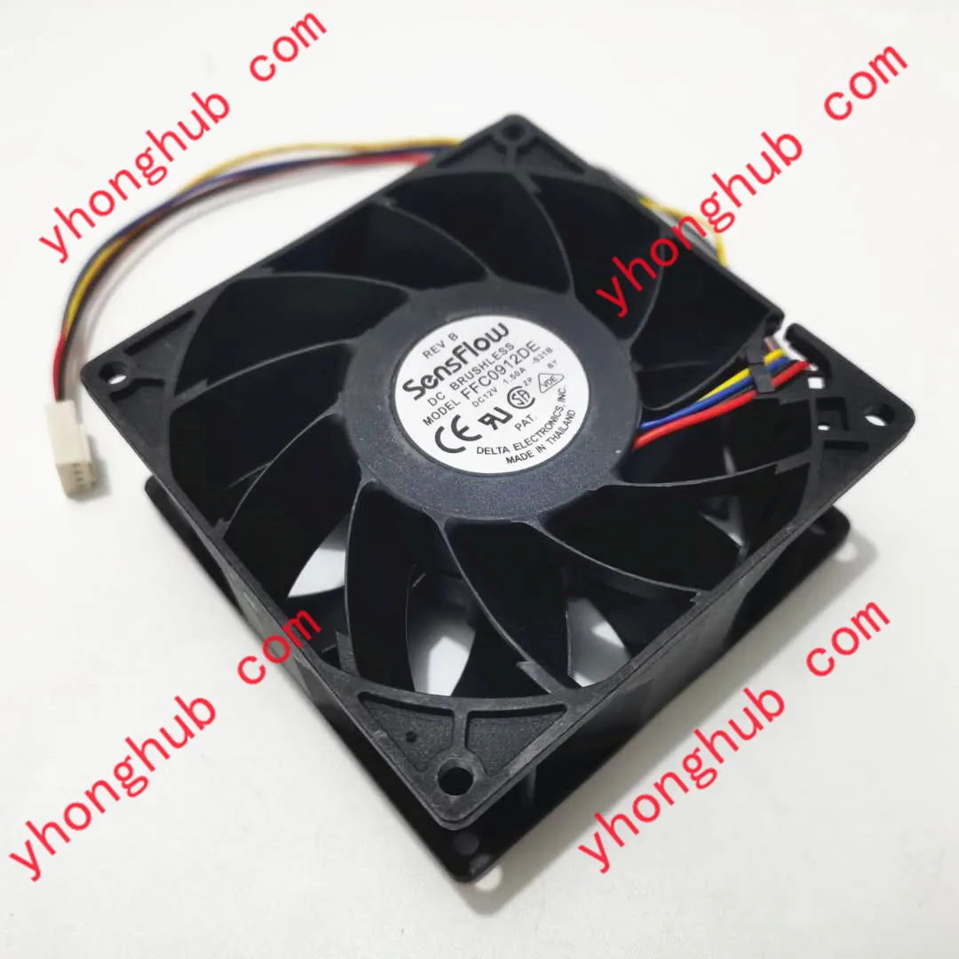 

Delta Electronics FFC0912DE S31B DC 12V 1.5A 92x92x38mm Server Cooling Fan