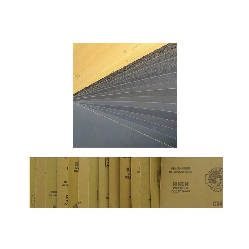 9 "X11" RIKEN C34P Amplas Tahan Air 80 Hingga 2500 Amplas Kotak Pasir untuk Perangkat Keras Poles