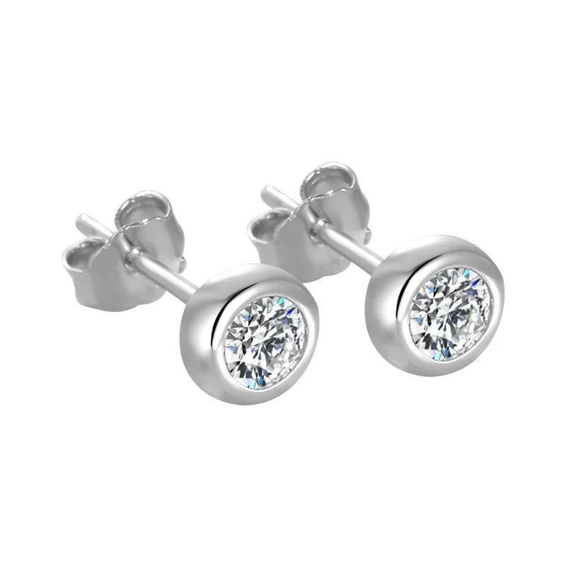 Stud Earrings For Women And Men Silver Plated Bubble Cubic Zirconia Round Stone Simple Earrings Small Fashion Jewelry CCE631 image 5
