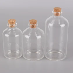 6 pieces/lot 50ml/70ml/120ml Glass Transparent Jars with Cork Stopper Empty Glass Wishing Vials Art DIY Crafts 3 Sizes U-Pick