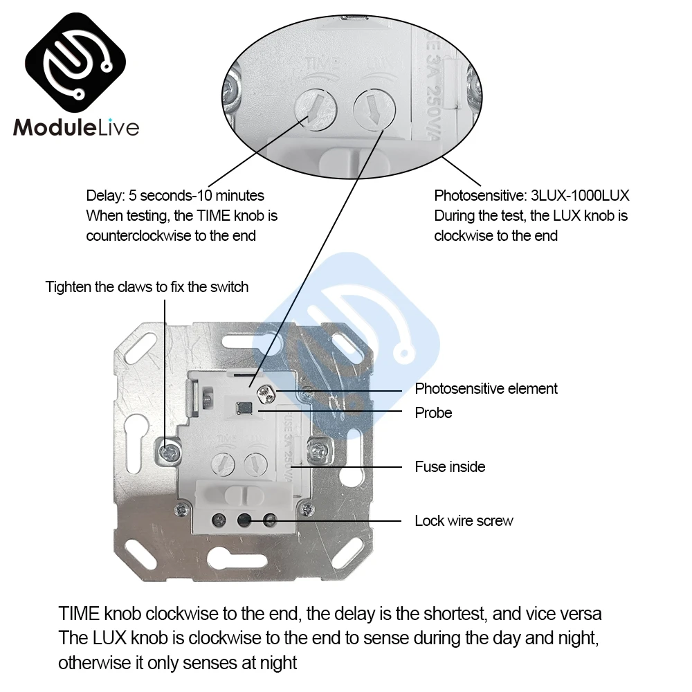 Inteligentny czujnik PIR przełącznik czujnika ruchu AC 110-240V wbudowane podczerwieni automatyczne sterowanie ON/Off przełącznik do montażu ściennego indukcja ciała ludzkiego Test detektora