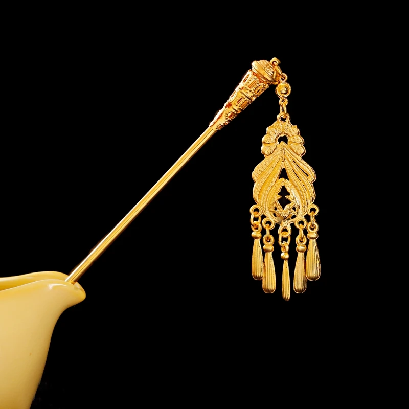 2020 Women\'s Vintage Gold Color Hair Jewelry Bohemia Hair Sticks Summer Ethnic Hairpin Wedding Jewelry