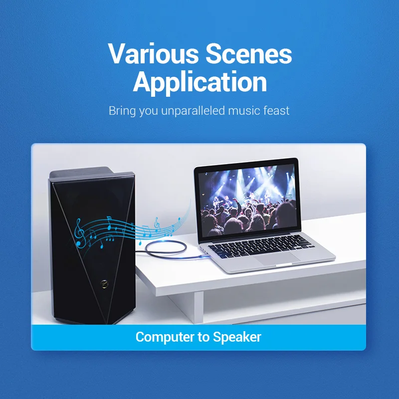 Vention-Aux 케이블 3.5mm ~ 6.35mm 오디오 케이블 잭 기타 믹서 앰프 CD 플레이어 스피커 용, 3.5 ~ 6.5 Male to Male Aux 코드