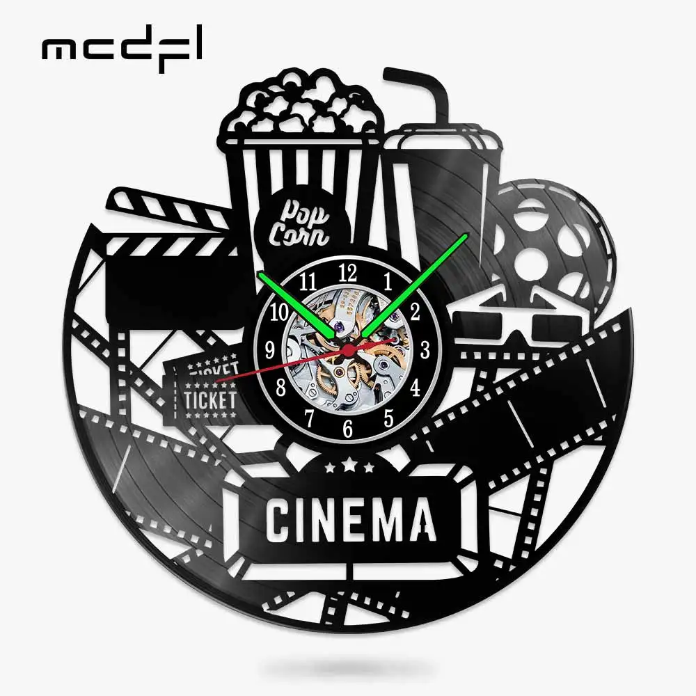 MCDFL Vinyl Disks Clock Wall Designer Home Decor Loft Style Living Room Decoration Watch Art Comfort Interior for Apartment Lamp