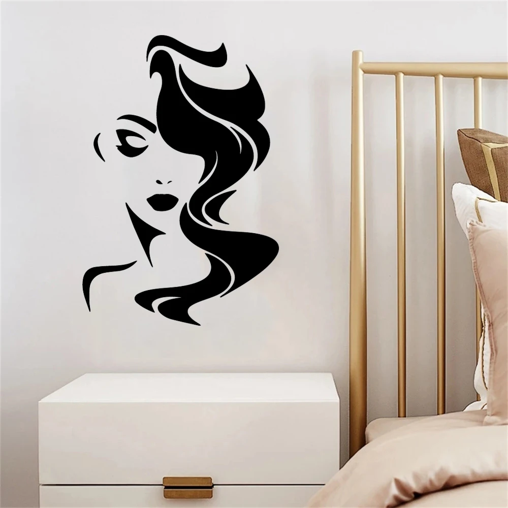 Morden Wall Sticker Sexy Women Vinyl Wall Decals For Beauty Salon Decor Art Wallstickers Girl Room Decal Vinyl Stickers