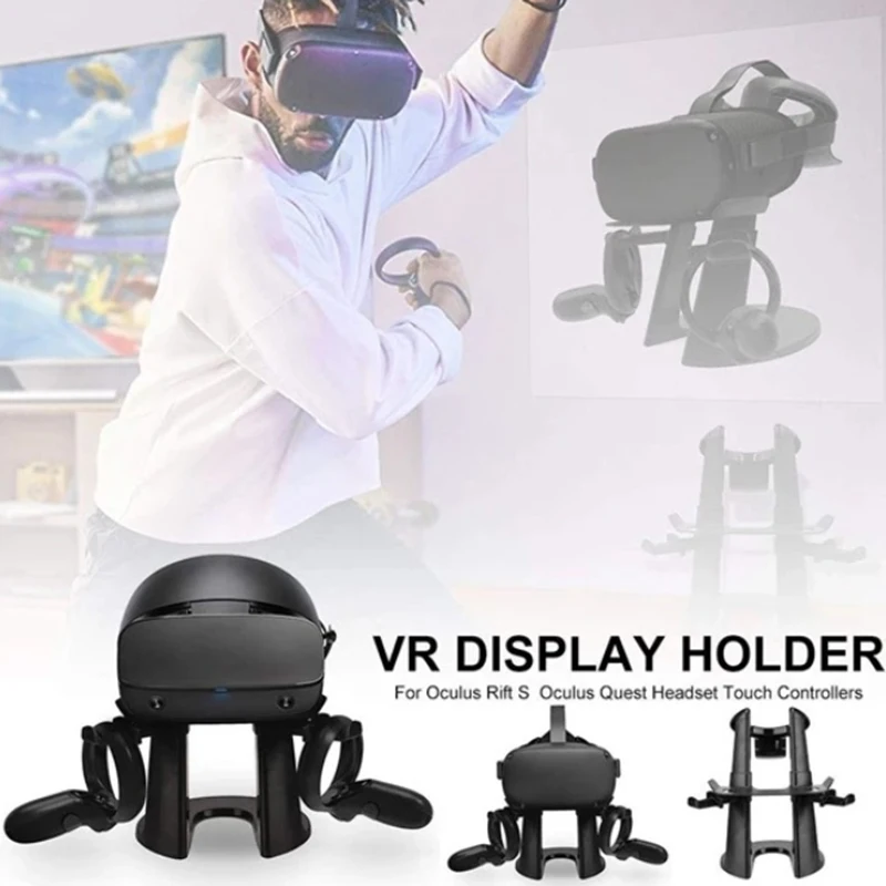 VR Stand Holder Storage Rack Mount for Oculus Quest 2 VR Headset and Wireless Controller for Oculus Rift S /HTC VIVE Plus/Pro