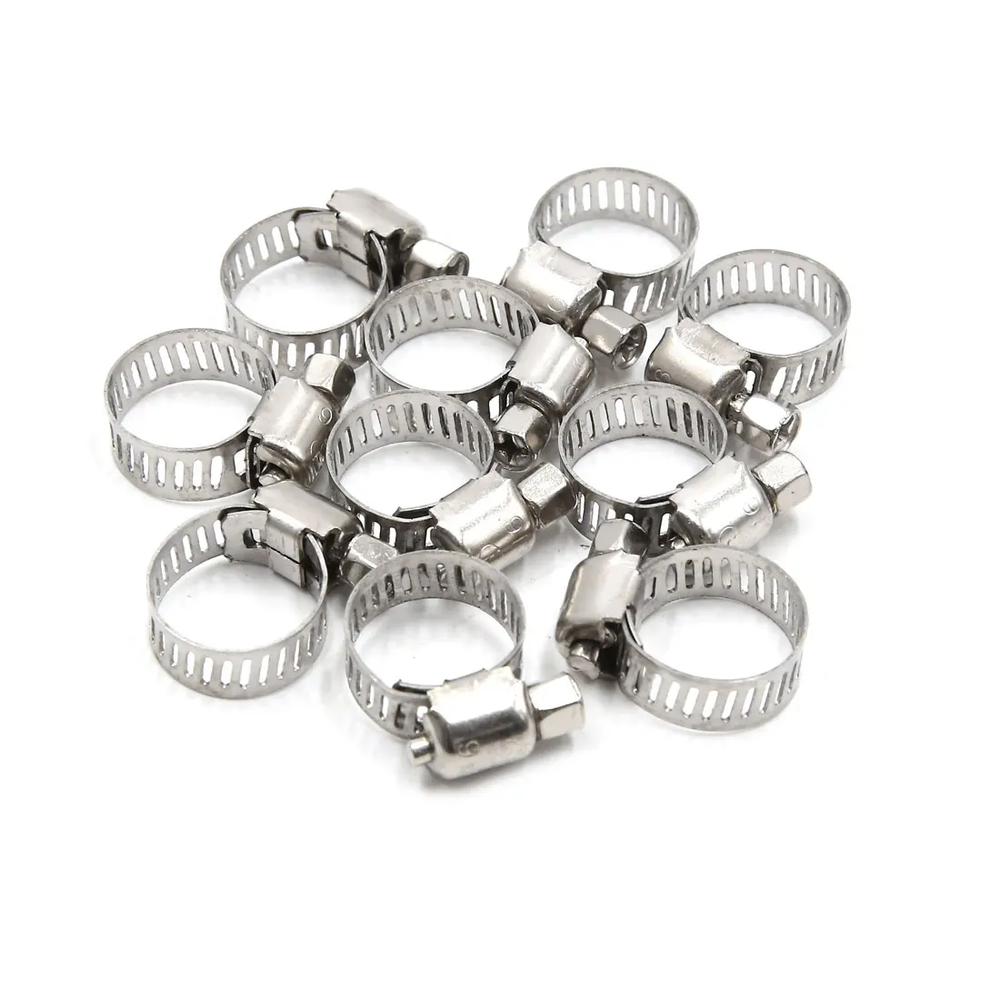 X Autohaux 10pcs 9-16MM Stainless Steel Car Vehicle Drive Hose Clamp Fuel Line Worm Clip