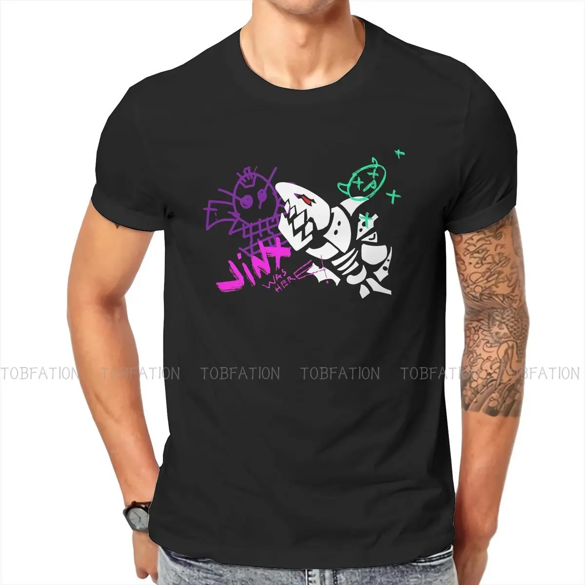 Arcane League of Legends Jinx Was Her T Shirt Harajuku Teenager Homme High Quality Tshirt Big Size Crewneck Men Tshirts