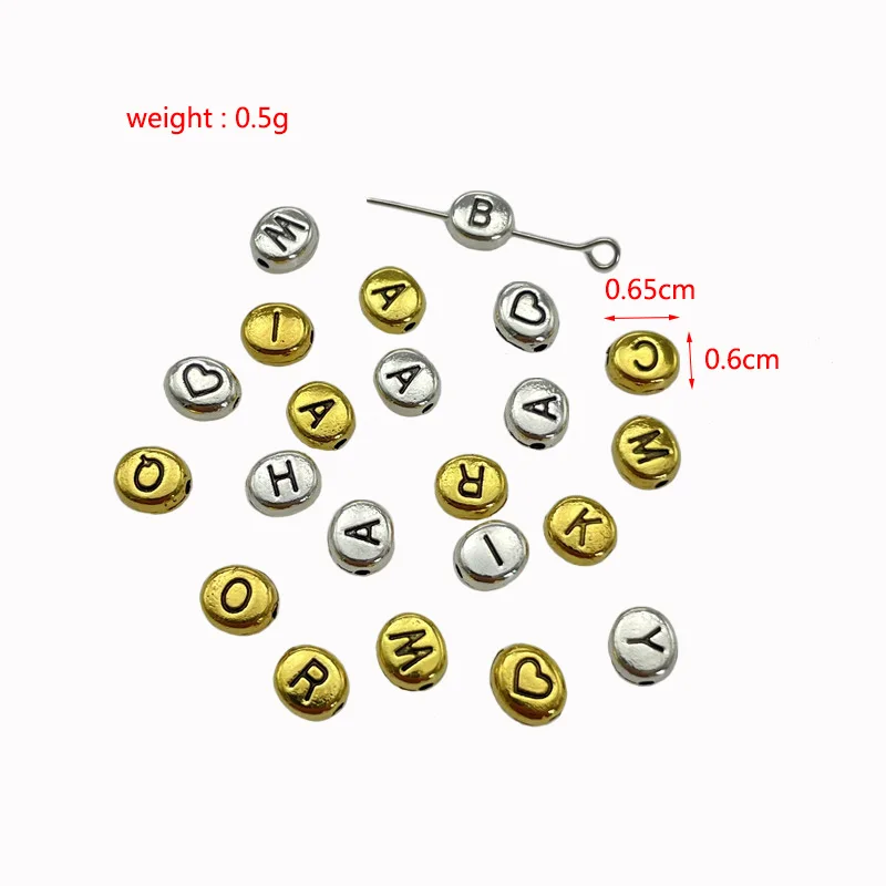 300pcs Letter Love Mixed Batch Oval Perforated Bead Connector for Jewelry Bead DIY Bracelet Necklace Accessories Wholesale