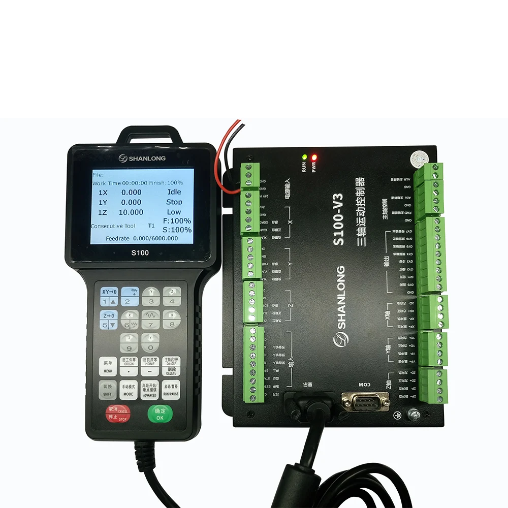 Sistema di controllo del movimento del Controller della maniglia CNC a 3 assi S100 supporto codice G 500KHZ per fresatrice per incisione