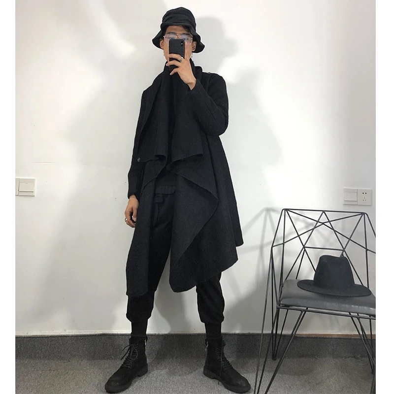 Owen seak Men Jacket Casual Coat High Street Dark Men\'s Clothing Spring Men Black Outer Garment Outer Wear Jacket Coat