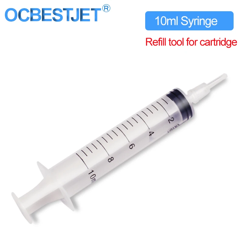 10ML Refill tool Syringe With Plastic Needle For Refillable Cartridge Use For Epson Canon HP Printer Fill Ink And Pump Air