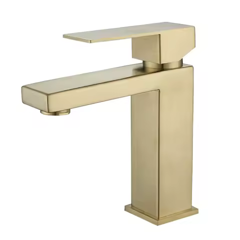 Brushed Gold lead Free Basin Faucet Bathroom Sink Faucets Hot Cold Water Mixer Crane Deck Mounted Wash Basin Squar Taps