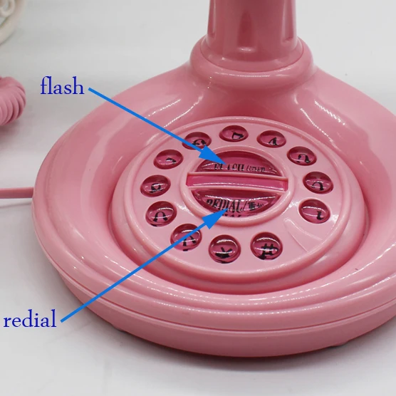 pink cartoon mini fixed phone High quality Landline Telephone Home hotel bedroom for children kids  women red pleasant