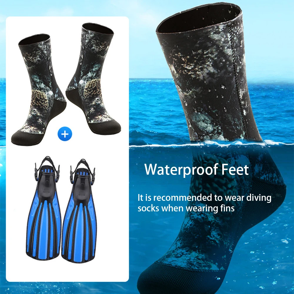 Diving socks 5mm/3mm neoprene diving boots waterproof socks camouflage non-slip beach socks warm diving swimming surfing socks