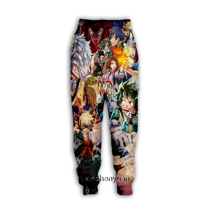 

xinchenyuan New Men/Women Anime My Hero Academia 3D Printed Casual Pants Fashion Streetwear Men Loose Sporting Long Trousers F51