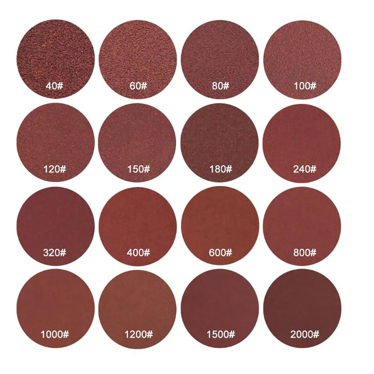 20 pz 4 pollici 100mm Hook & Loop dischi abrasivi rosso ossido di alluminio carta vetrata a secco da 60 a 2000 grana per levigatura lucidatura metallo legno