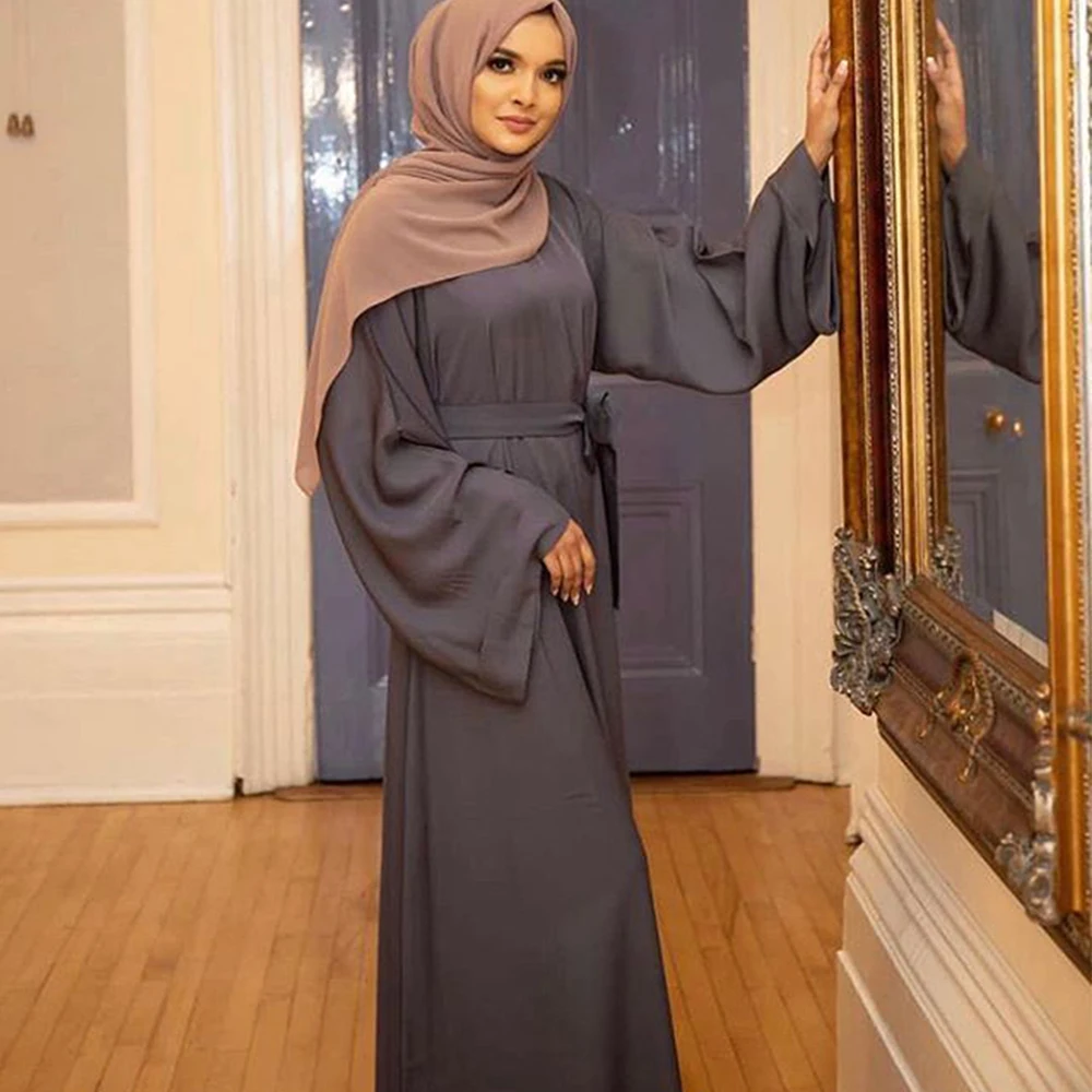 Imagem -05 - Abaya Vestido Muçulmano Turco Longo para as Mulheres Roupas Islâmicas Roupas Islâmicas Eid Ramadan Árabe Kaftan Oriente Médio Oriente Médio