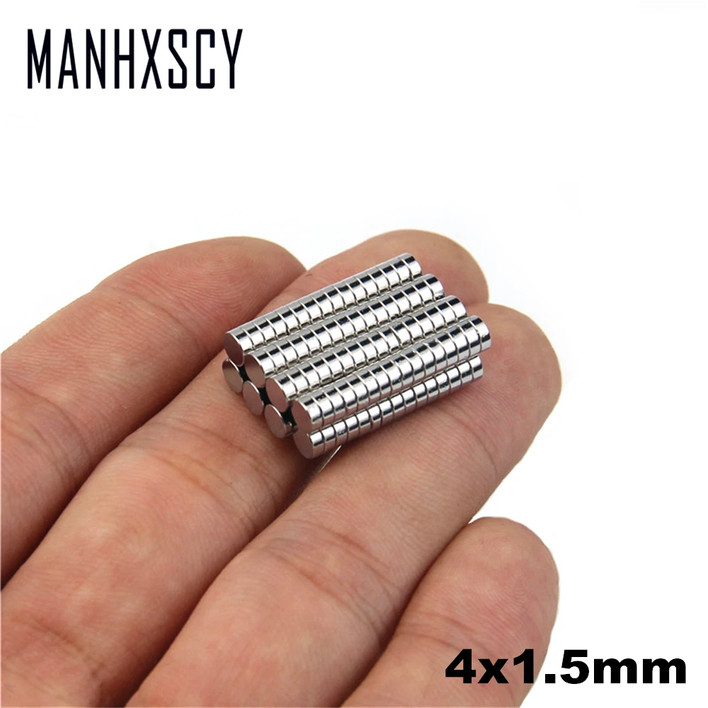 

500pcs Neodymium N35 Dia 4mm X 1.5mm Strong Magnets Tiny Disc NdFeB Rare Earth For Crafts Models Fridge Sticking magnet 4x1.5mm