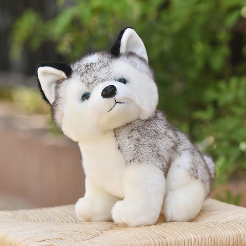 Realistic Husky Dog Stuffed Toys Plush Animals Kids Toys Children  Soft Kawaii Wolf Pet Doll Cute Kids Toys for Girls Boys