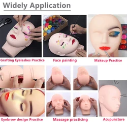 New Soft Rubber Massage Eyelash Mannequin Head Eyelash Extension Cosmetology Doll Face Head For Makeup Practice Model