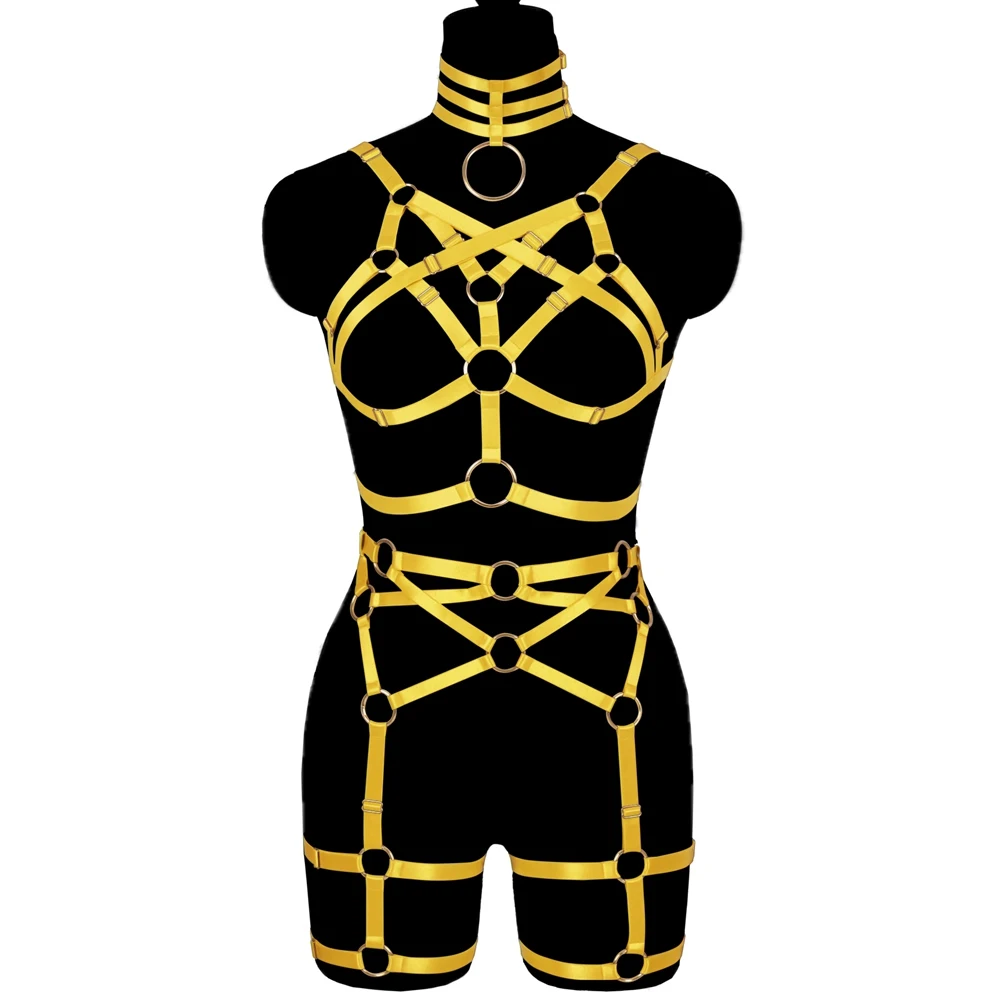 

Full Body Harajuku Bondage Bdsm Harness Fashion Adjust Waist Suspender Belt Pole Dance Rave Costume Erotic Lingerie Gothic Style