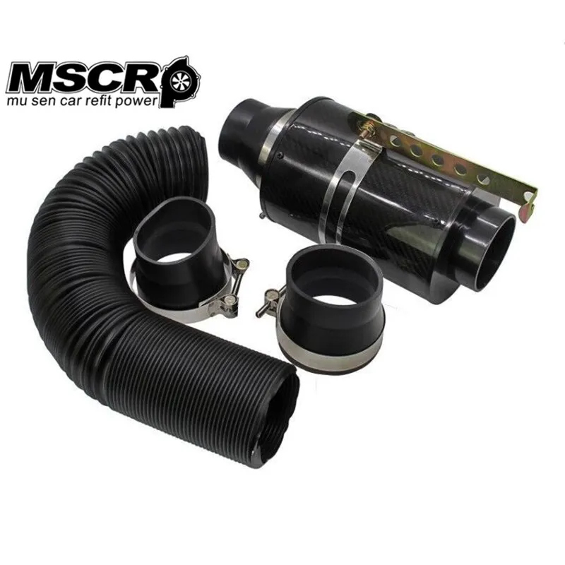 Universal Racing Carbon Fiber Cold Feed Induction Kit Carbon Fiber Air Intake Kit Air Filter Box without Fan