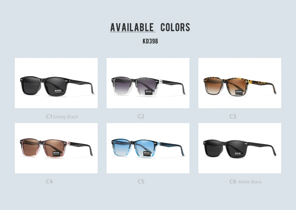 KDEAM TR90 Rahmen und Farbverlauf polarisierte Brille UV100 % Herren-Angelsonnenbrille, langlebiges Material – Detail 3