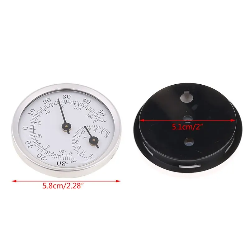 Mini Alloy Aluminum Wall Mounted Temperature Humidity Meter Thermometer & Hygrometer For Sauna Room Household