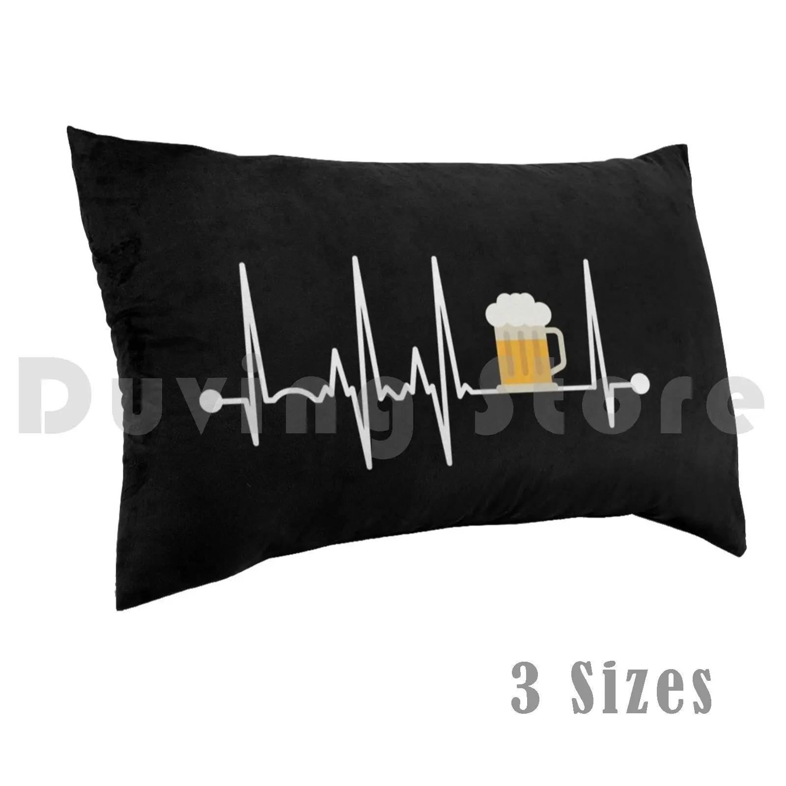 Beer Heartbeat Pillow Case Printed 50x75 Beer Beer Challenge Beer Lovers Beer Gift Lager Cider I Love Beer