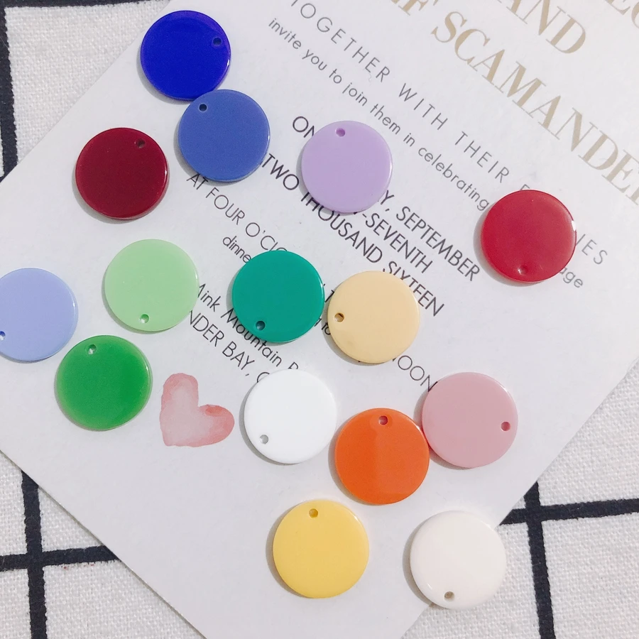 20 pieces / lot Color round acrylic earrings earrings patch accessories materials