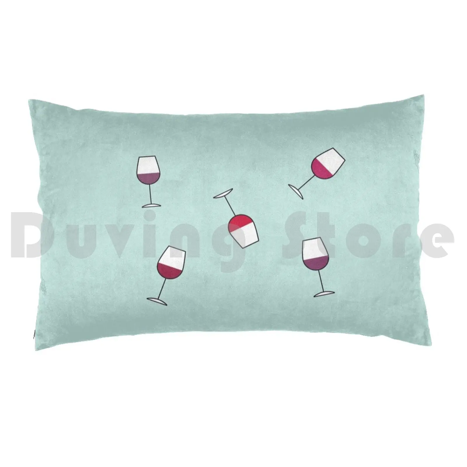 Wine Glass Pillow Case Printed 50x75 Wine Glass Wine Wine O Wino Rona Social Distancing Quarantine Essential