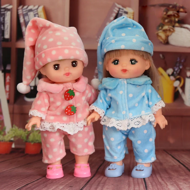 Applicable Milu Doll Clothes Accessories 25cm Doll Little Merlot Doll Pajama Set Baby Clothes With Hat Pajamas Three-piece Set