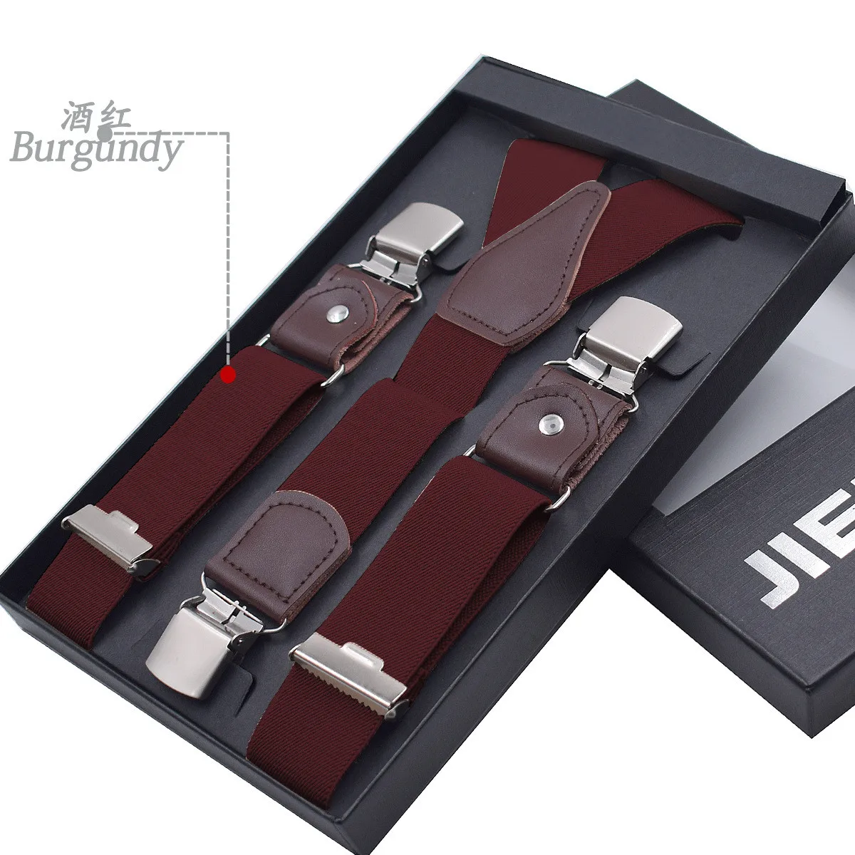 Leather Suspenders Men 3.5cm Y-Back 3 Clips Male Suspensorios Adjustable Elastic Trouser Braces Strap Belt Suit Accessories