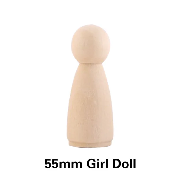 Wooden Peg Dolls Set, 5PCS for DIY Decoration