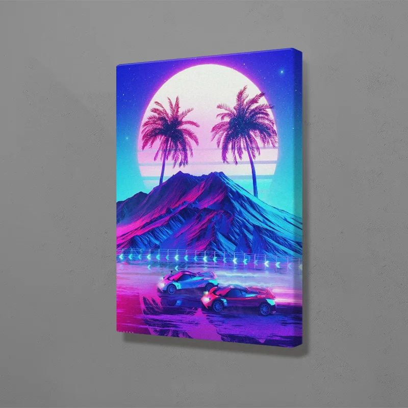 Synthwave Retro Electro poster Wall Art Canvas For Living Room Home Bedroom Study Dorm room Art Decoration Prints