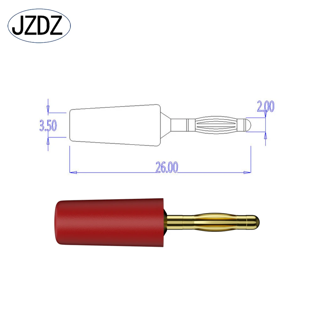 JZDZ 바나나 플러그 전기 커넥터 어댑터, J.10002, 10 개, 2mm, 5 가지 색상