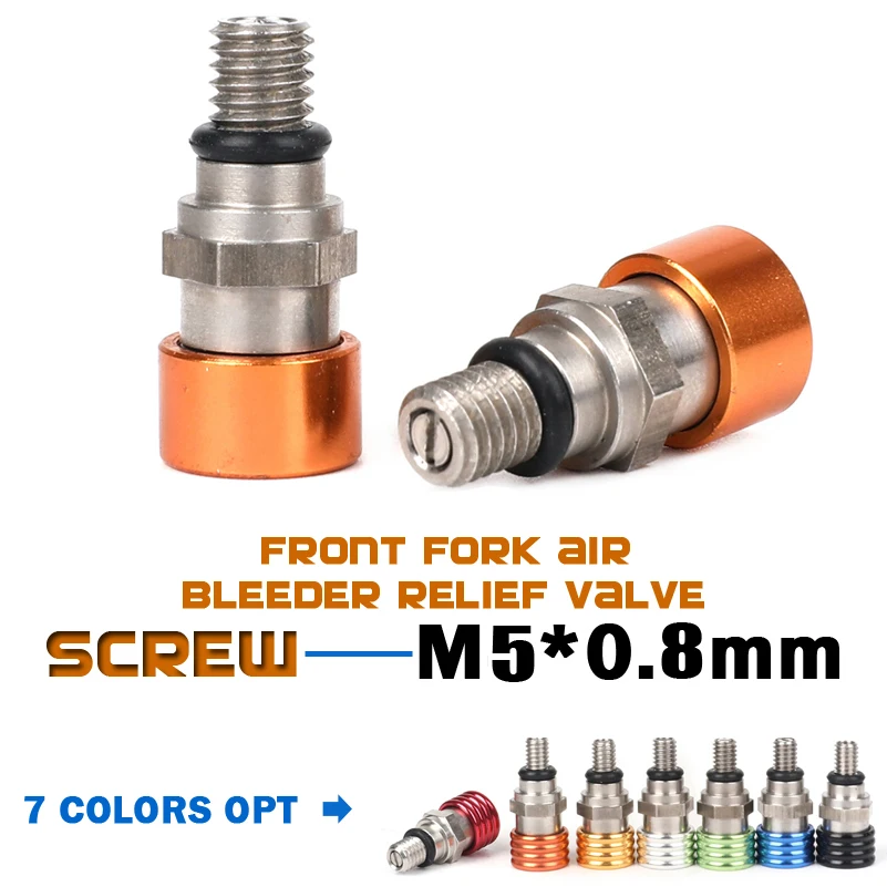 M5 Bleed Waterproof front Fork Bleeder Relief Valve Fork Relief Valve Fit CRF YZF KXF Fork Bleed Valve Stainless steel